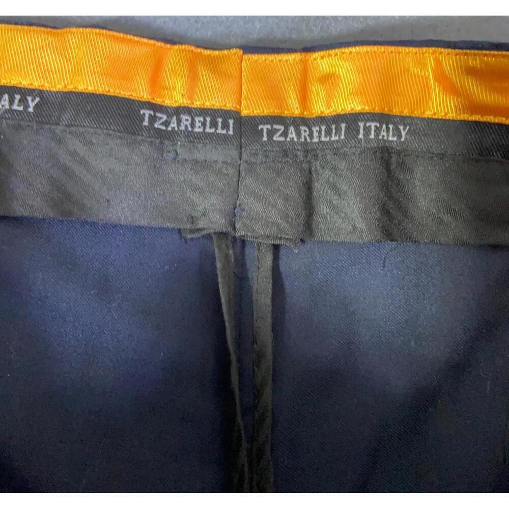 Tzarelli Designed Italy Men’s 100% Wool Dress Pants Size 36R 36x29 Navy Blue - Picture 5 of 9